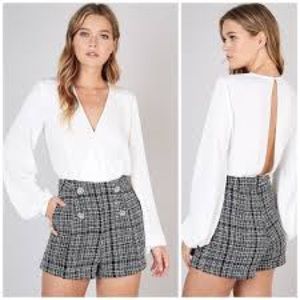 LBD Plaid Shorts Romper Size Medium